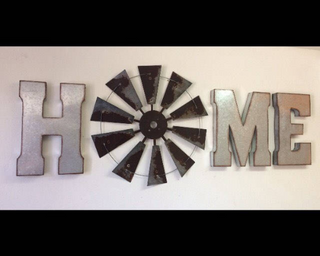 30 inch  Rustic Full Windmill "HOME"  Wall Decor