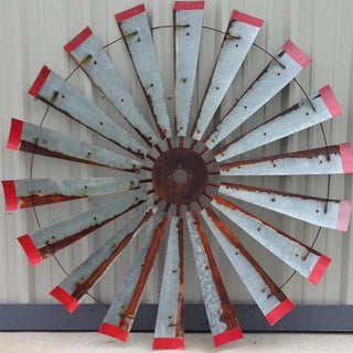 60" Rustic FULL Windmill Head with Distressed Red Tips