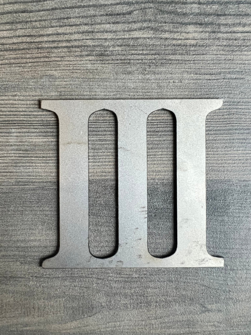 3 Inch Metal Roman Numerals - Rusty or Natural Steel Finish