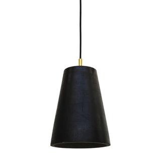 Concrete Shade Pendant in Black Finish