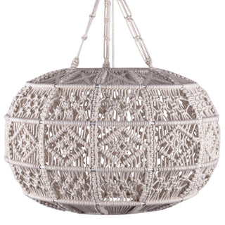 Large White Woven Pendant Light