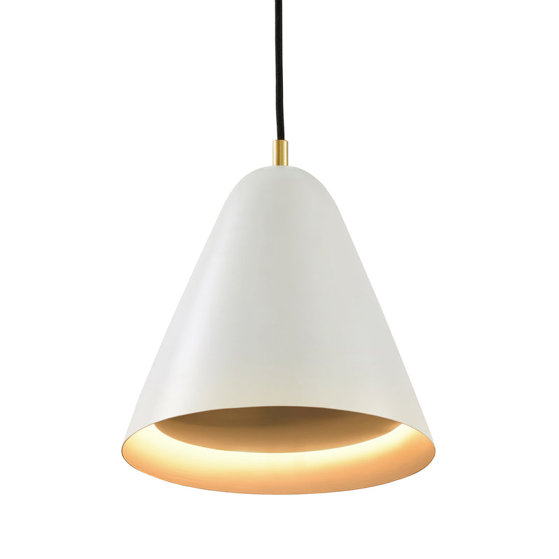 Modern Iron Pendant in White and Gold Finish