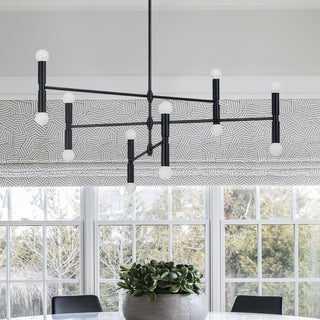 12 Light Chandelier in Black Finish