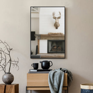 Large Wall Mirror with Black Iron Frame