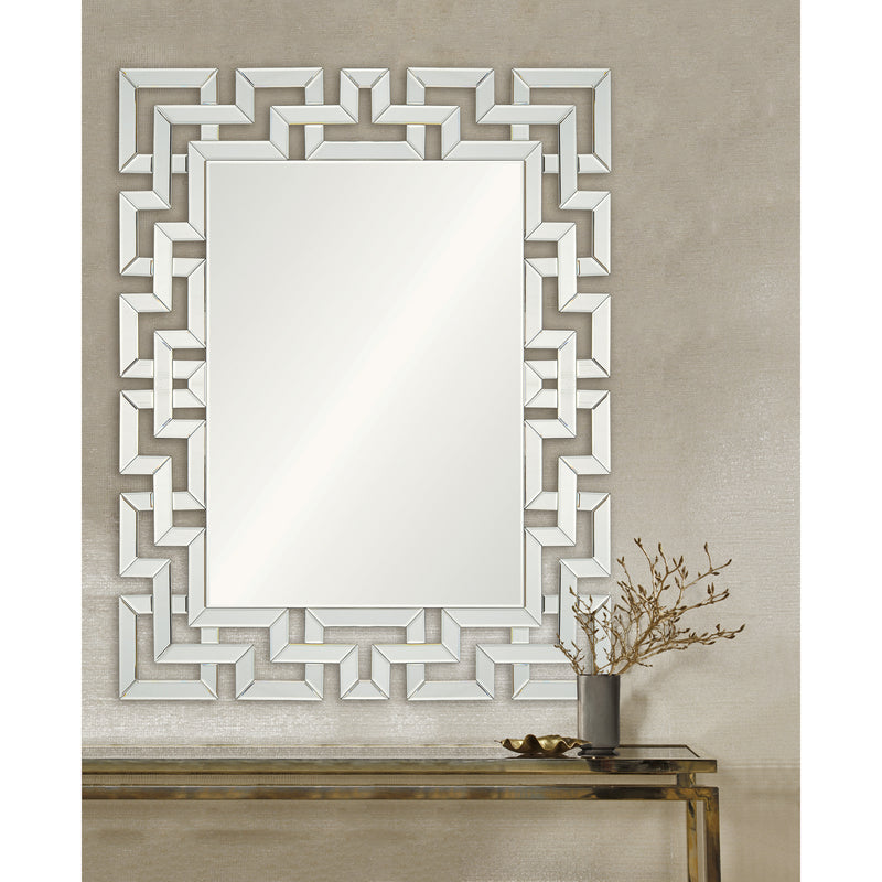 Large Modern Wall Mirror with Silver Finish