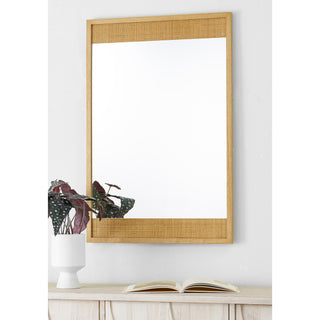 Large Rectangular Mirror with Rattan Frame