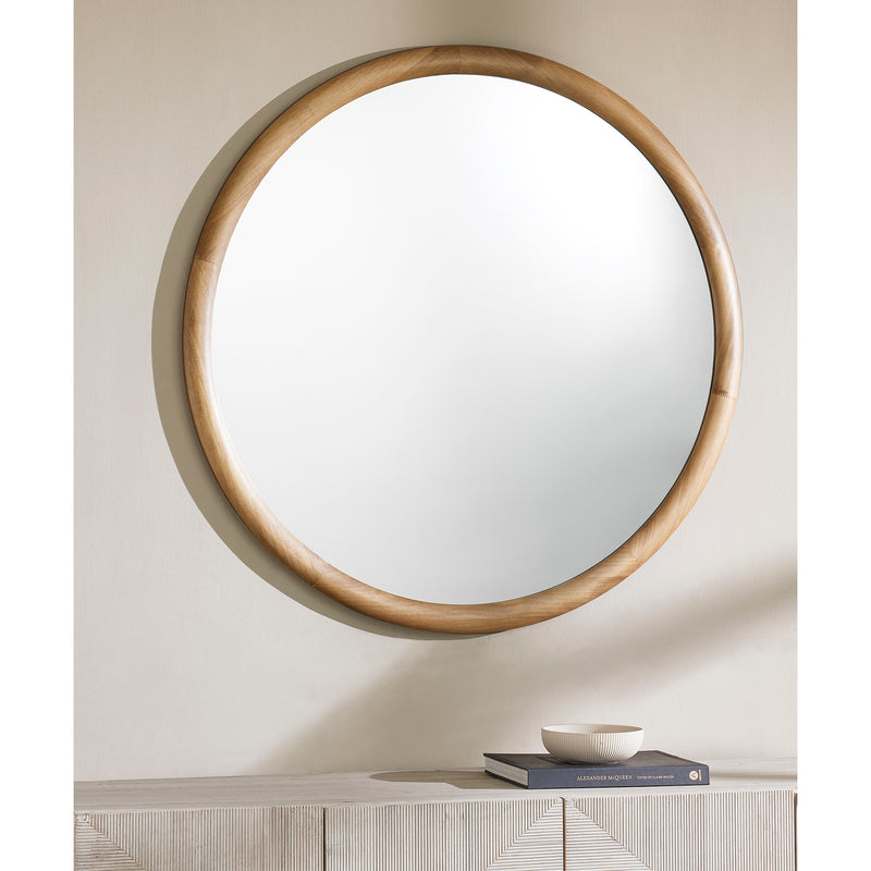 Large Round Pinewood Mirror