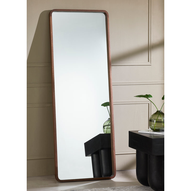Large Rectangular Floor Mirror with Wooden Frame