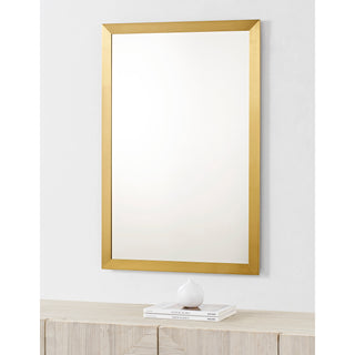 Large Rectangular Wall Mirror with Golden Iron Frame