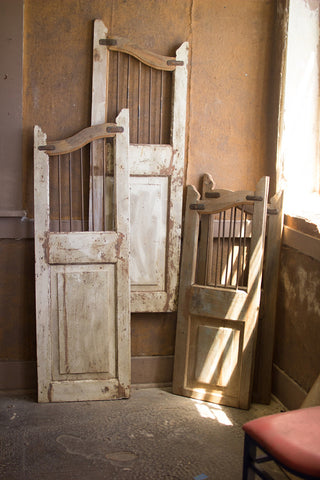 Set of 2 Repurposed Matching Wood and Iron Saloon Doors