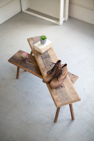 Set of 2 Recycled Wood Accent Tables