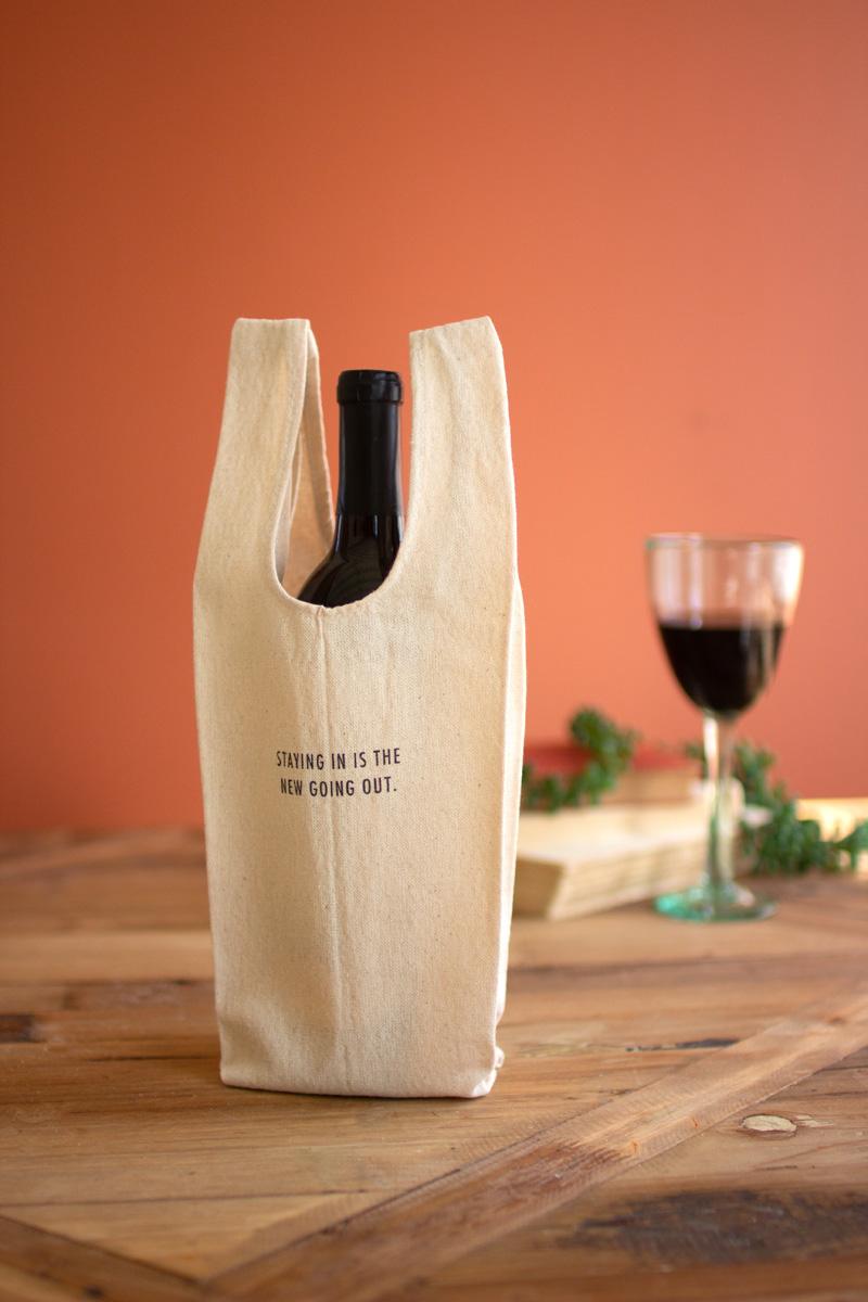 SET OF 6 WINE BAGS WITH SAYINGS - ONE EACH