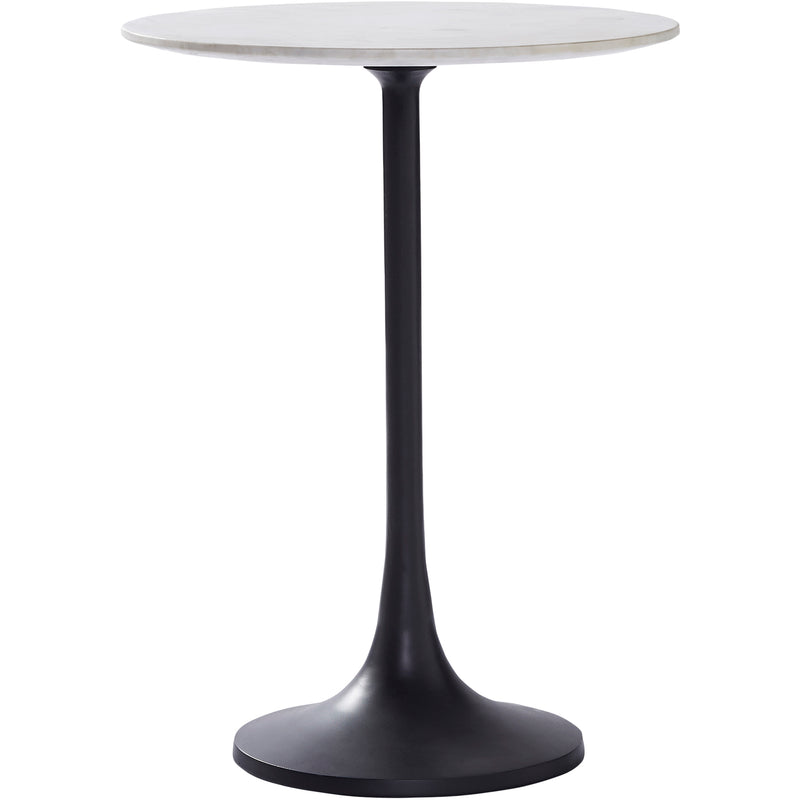 Tall Accent Table with Black Aluminum Base and Marble Top