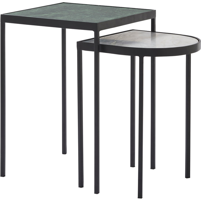 Nested Accent Tables with Iron Legs and Marble Tops