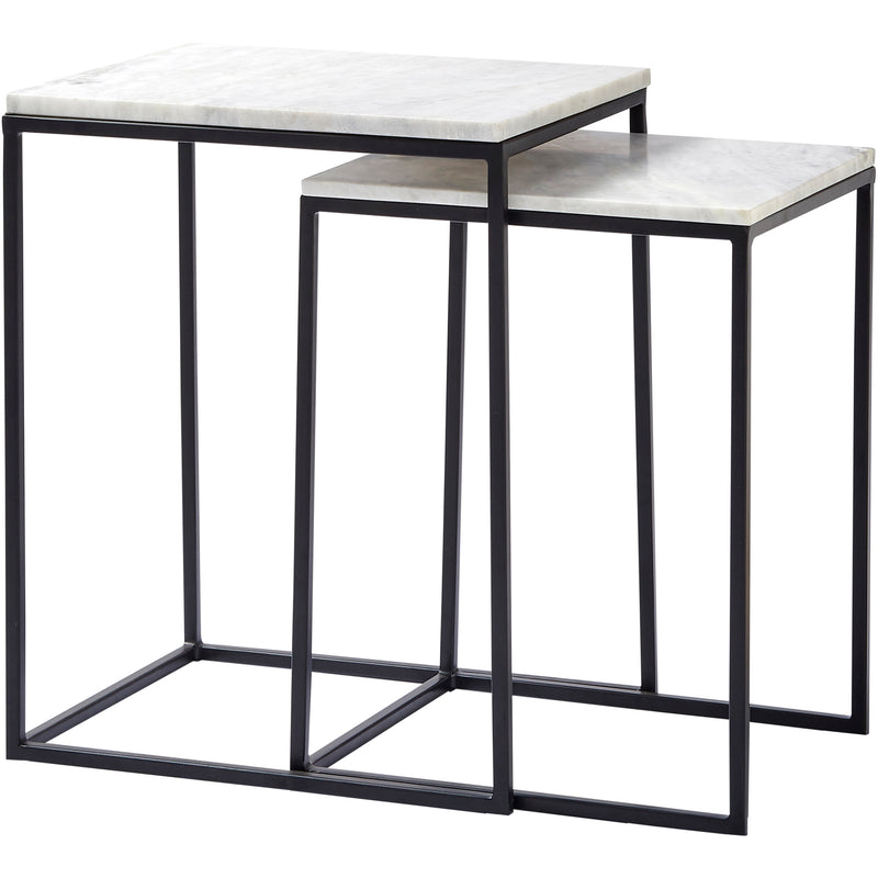 Nesting Accent Tables with Metal Base and Marble Tops