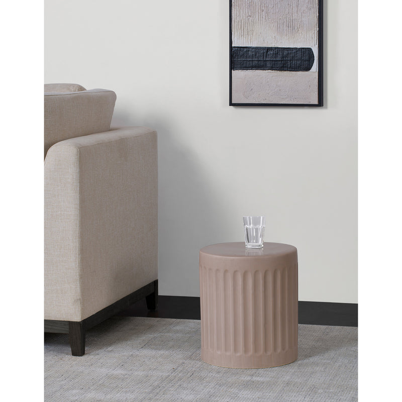 Ceramic Accent Table in Matte Taupe Finish