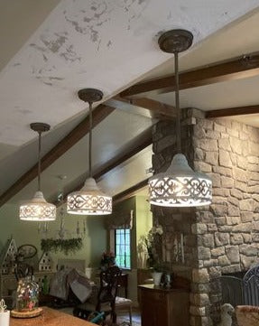 Set of 3 Rustic Pendant Lamps - Holiday Sale