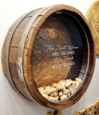 Hand Crafted Wine Barrel Cork Display