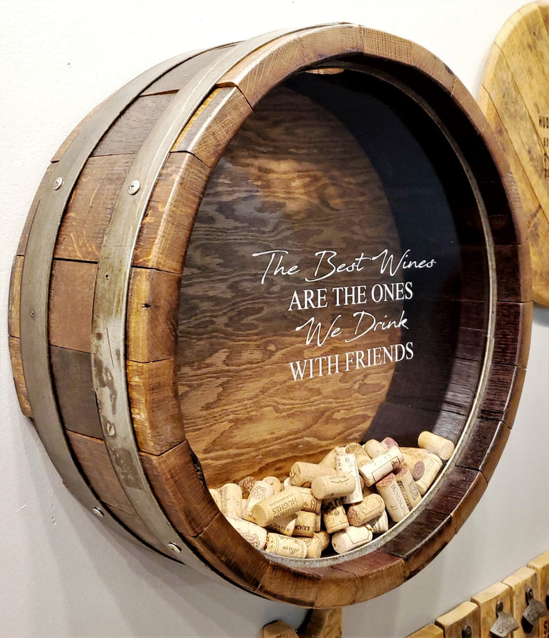 Hand Crafted Wine Barrel Cork Display