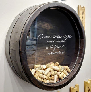 Hand Crafted Wine Barrel Cork Display