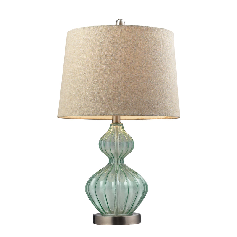 Smoked Glass 25'' Table Lamp - Brushed Steel