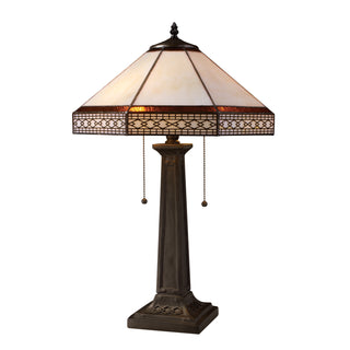 Stone Filigree 24'' Table Lamp - Tiffany Bronze