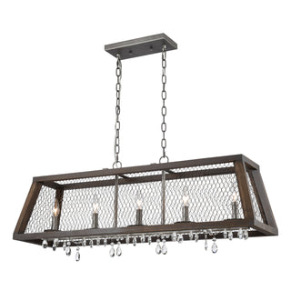 Renaissance Invention 38'' Wide Linear Chandelier - Weathered Zinc