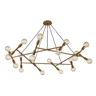 Guesting 54'' Wide 20-Light Chandelier - Antique Brass