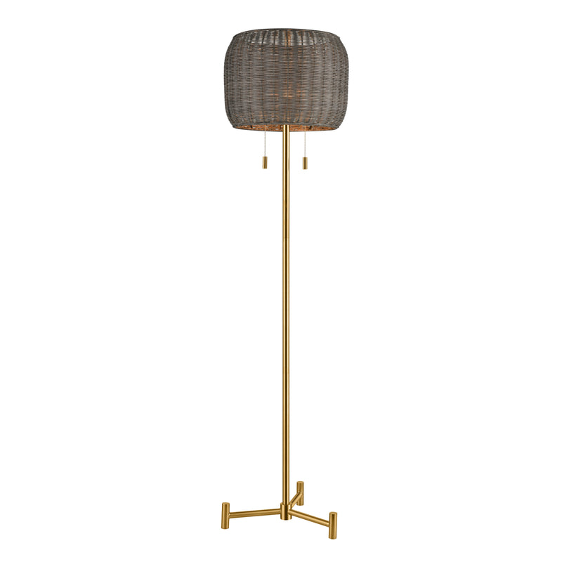 Bittar 61.5'' 2-Light Floor Lamp - Aged Brass