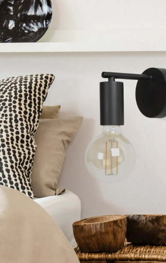 Unique Hanging Wall Sconce in Black Powder Coated Finish