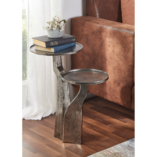 Tiered Aluminum Side Table