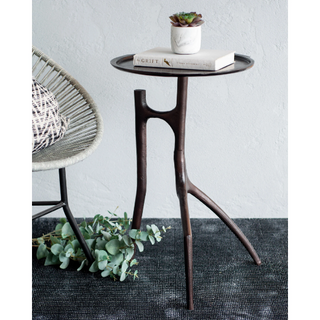 Unique Cocktail Table in Antique Bronze Finish