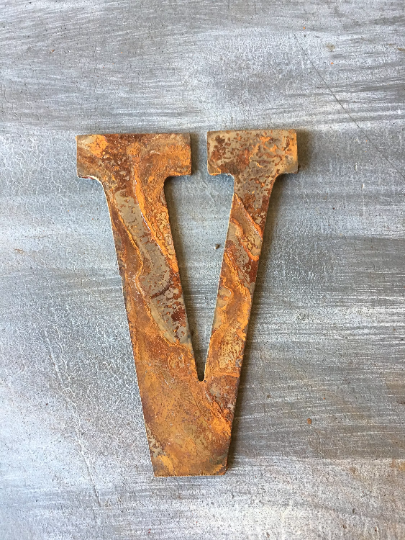 5 Inch Metal Roman Numerals - Rusty or Natural Steel Finish