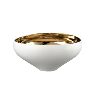 Greer Bowl - Tall White and Gold