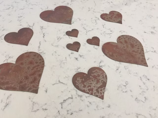 4 Inch Metal Heart Multiple finish options to choose from