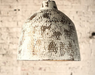 Rustic White Metal Pendant Light