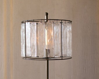 Glass Chimes and Raw Metal Table Lamp