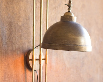 Metal Wall Light with Antique Brass Finish