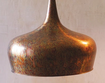 Tear Drop Pendant Lamp with Antique Rust Finish