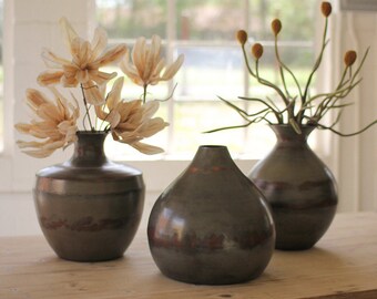 Set of Large Metal Vases