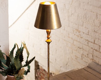 Antique Gold Table Lamp with Metal Shade