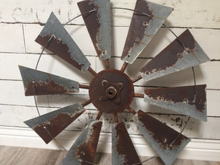 30 Inch Rustic Full Windmill Head WITH Rustic Center Hub