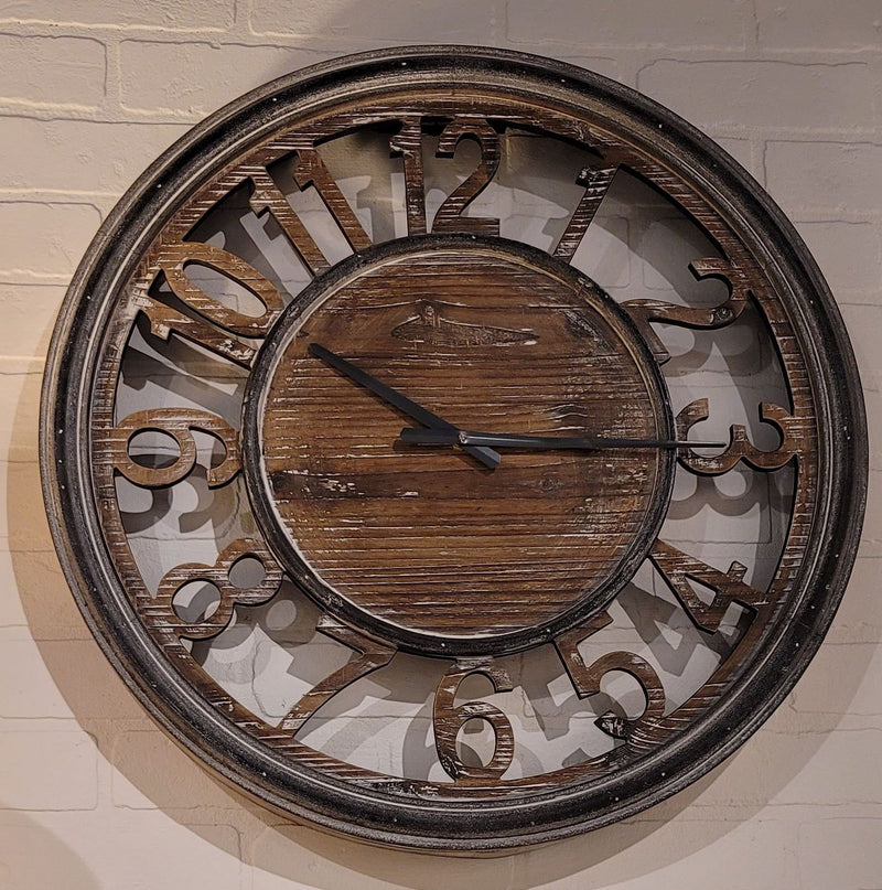 Strayhorn Clock in Salvaged Grey Oak and Black