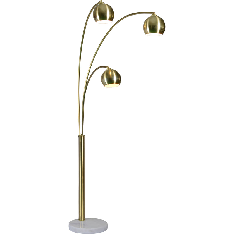 Tall Gold Floor Lamp with Three Lights