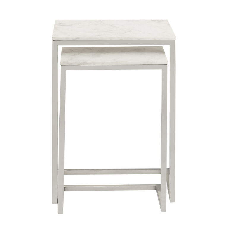 Marble Accent Tables with Metal Legs