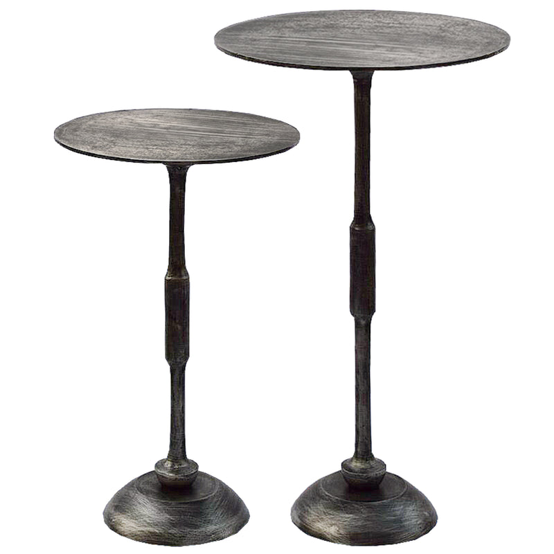 Metal Accent Tables in Antique Charcoal Finish